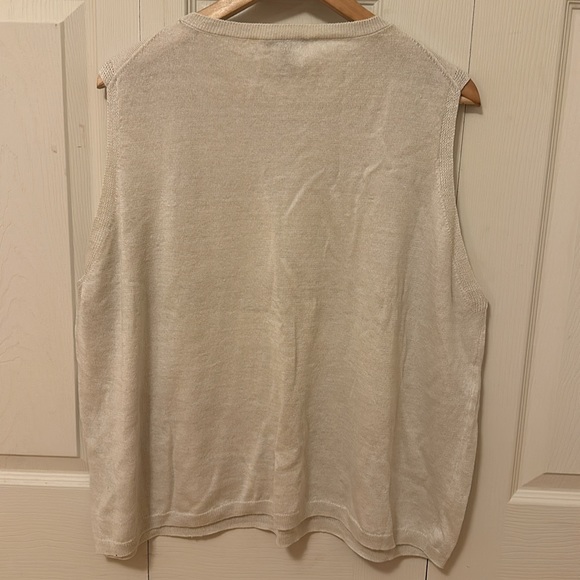 Eileen fisher sleeveless linen cream top size X-Large - Picture 6 of 6